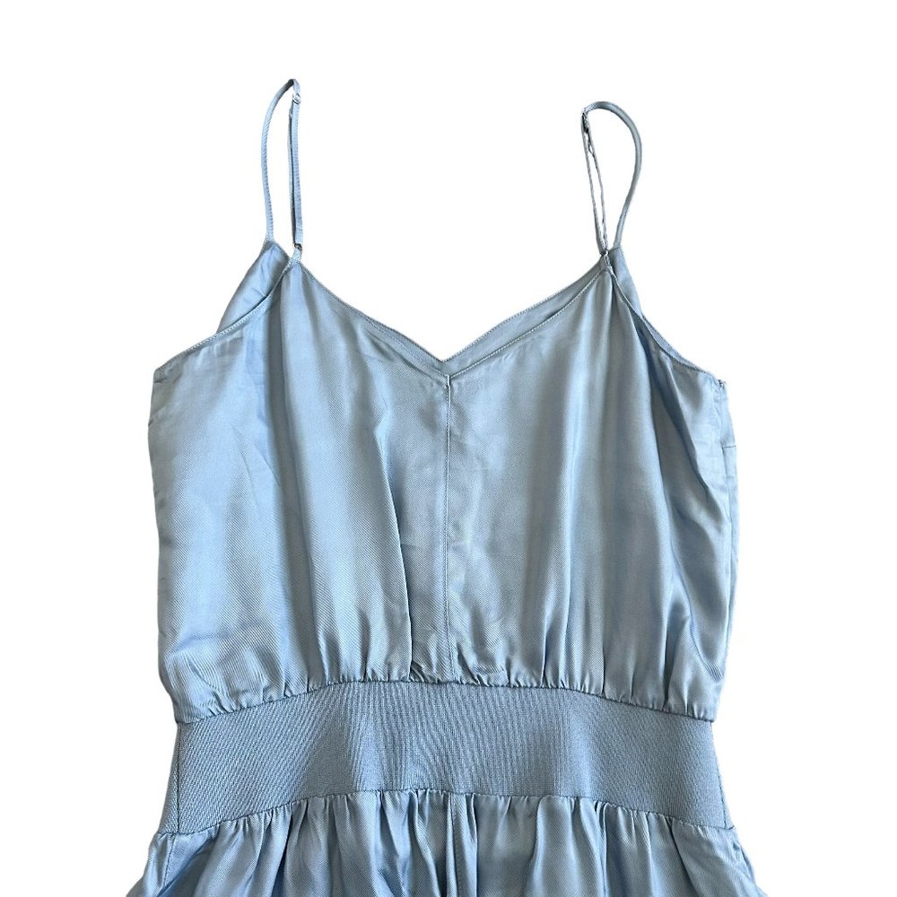 cinq à sept Light Blue Satin Jumpsuit - Picture 8 of 10